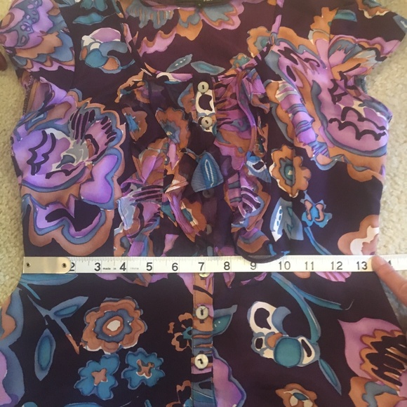 EUC Nanette Lapore Silk Floral Print Blouse - Size 0 - Picture 10 of 10